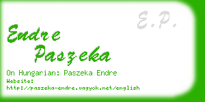 endre paszeka business card